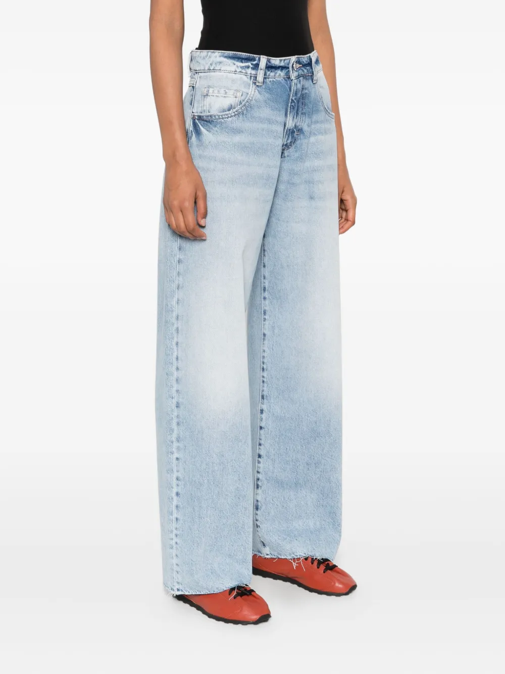 ICON DENIM frayed-edges jeans Blauw