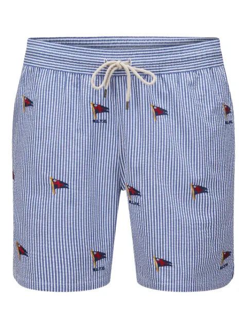 Polo Ralph Lauren striped flag-embroidered swim shorts