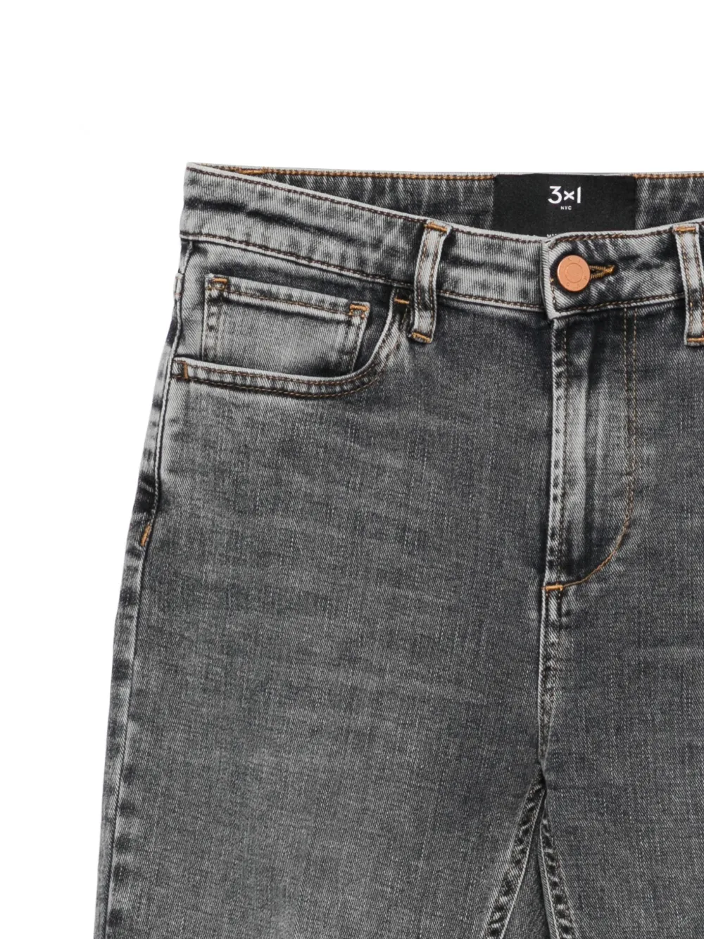 3x1 My Lady Cotton Jeans In Gray