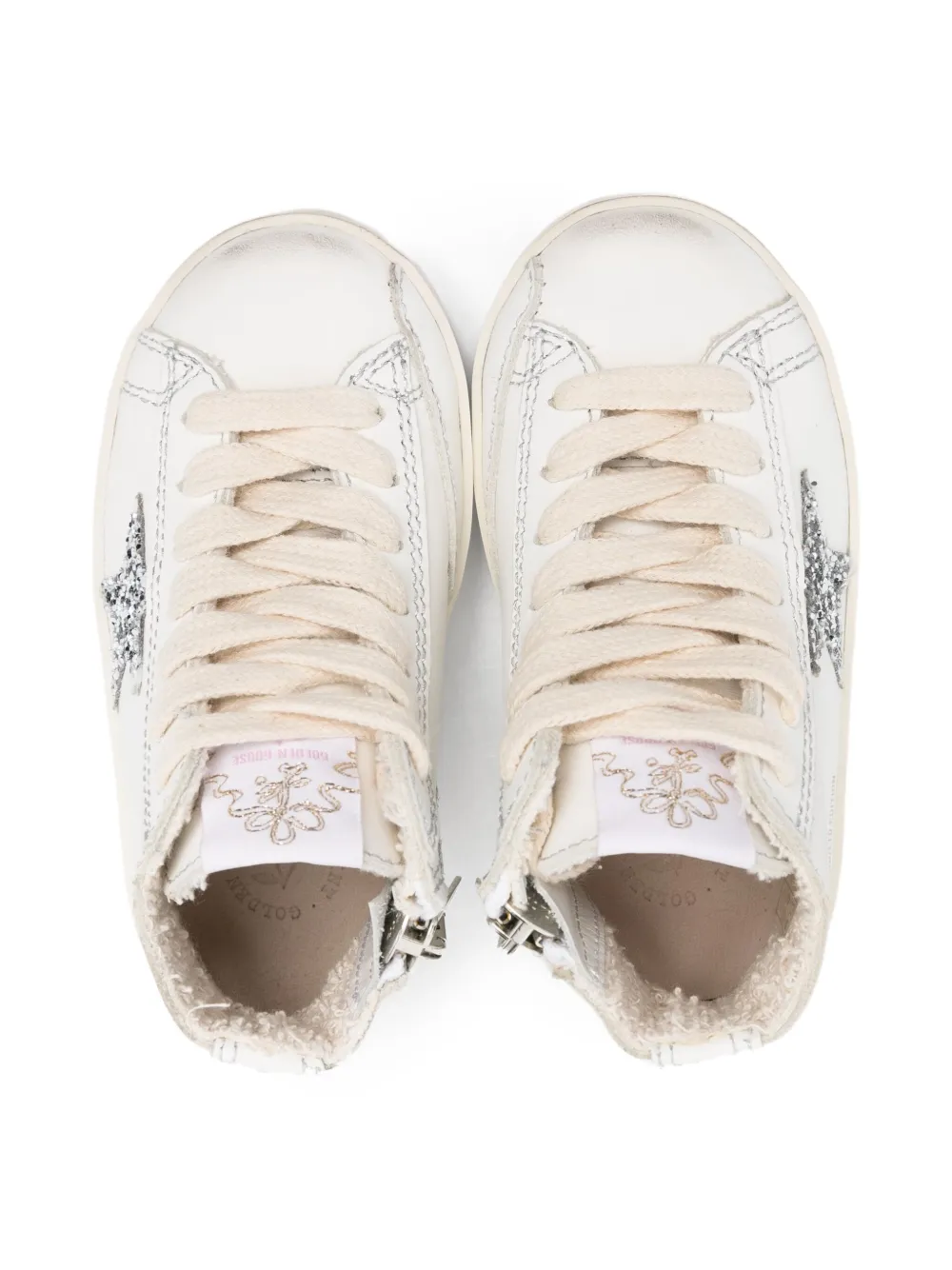 Golden Goose Kids glitter-star high-top sneakers White