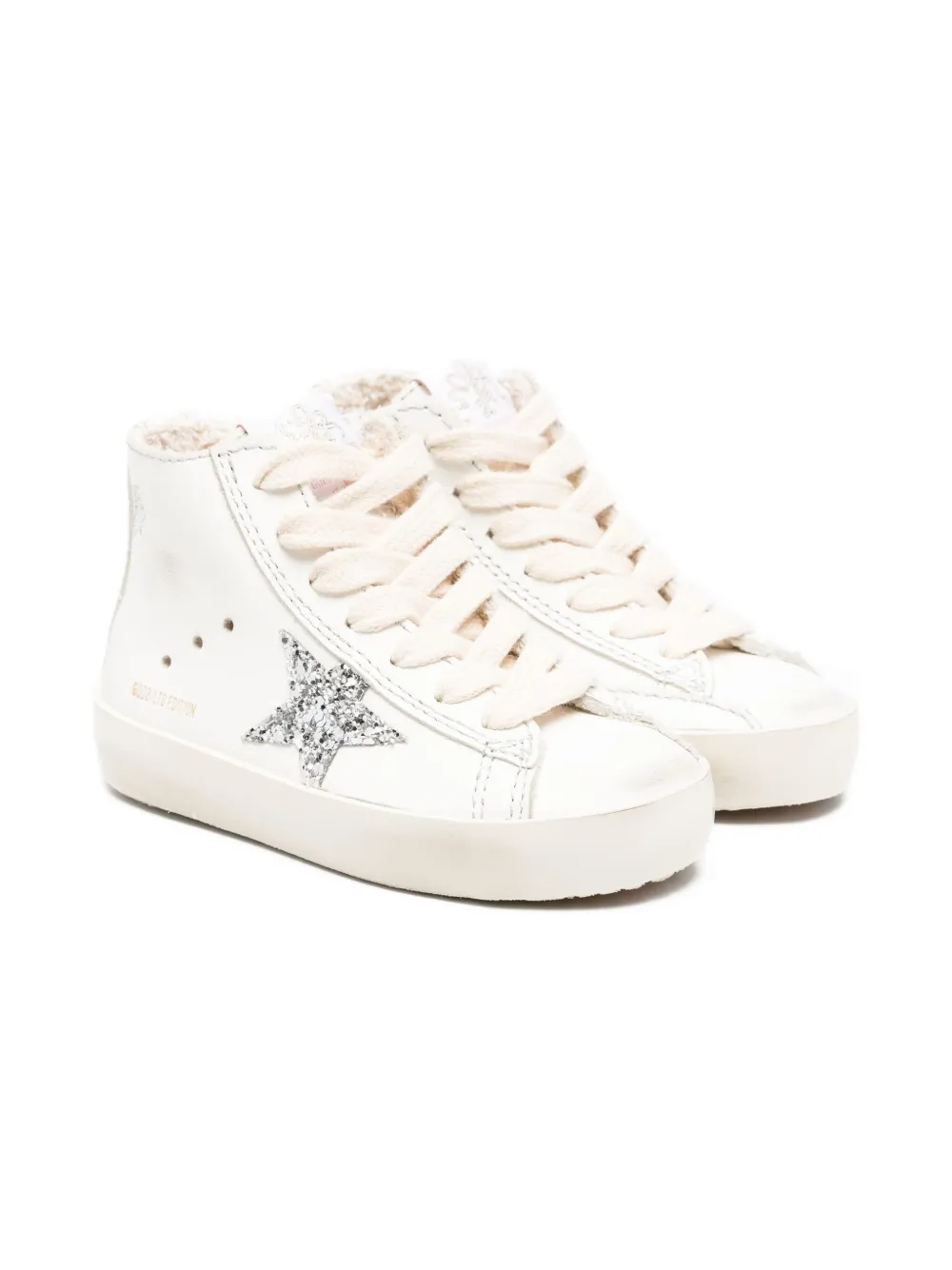 Golden Goose Kids glitter-star high-top sneakers White