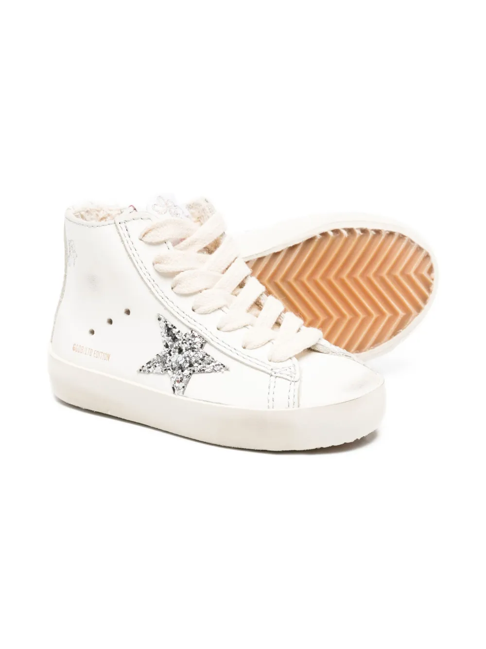 Golden Goose Kids glitter-star high-top sneakers White