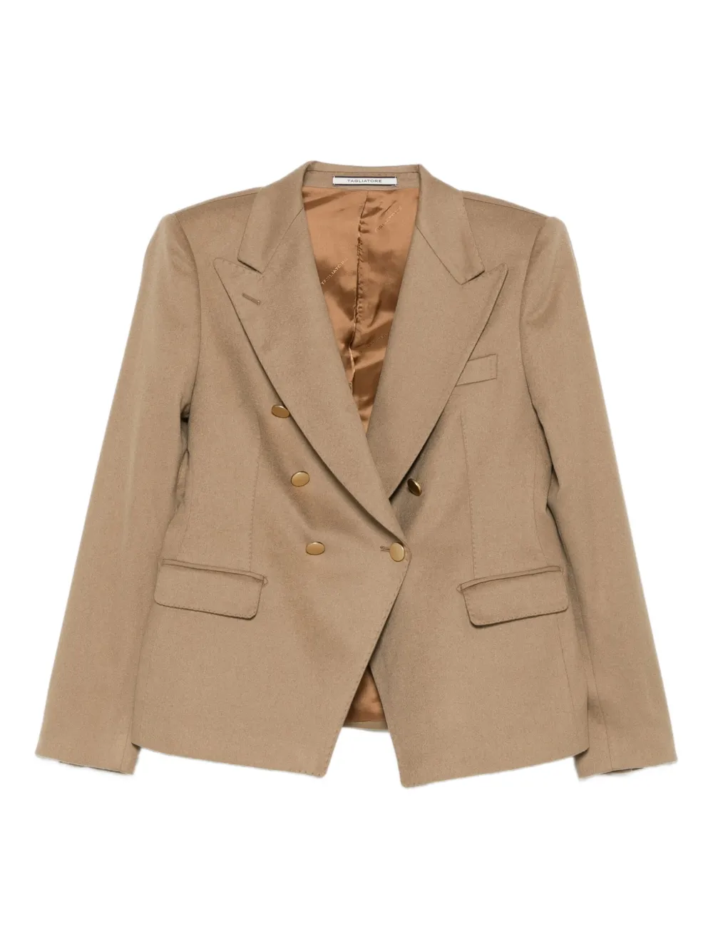 Tagliatore Double-breasted Blazer In Brown