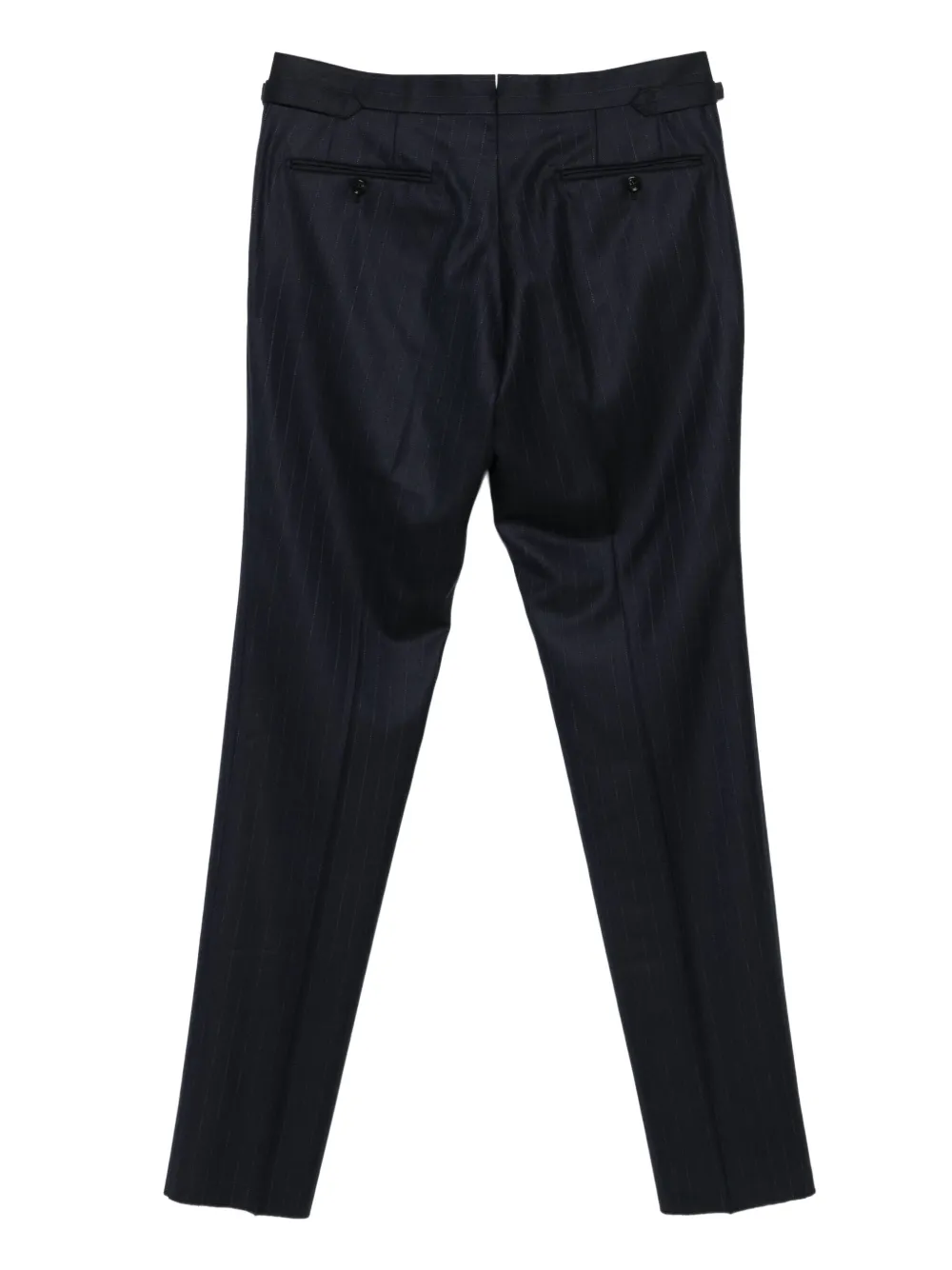 TOM FORD Broek met krijtstreep en gespsluiting - Blauw
