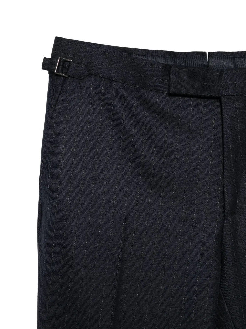 TOM FORD Broek met krijtstreep en gespsluiting Blauw