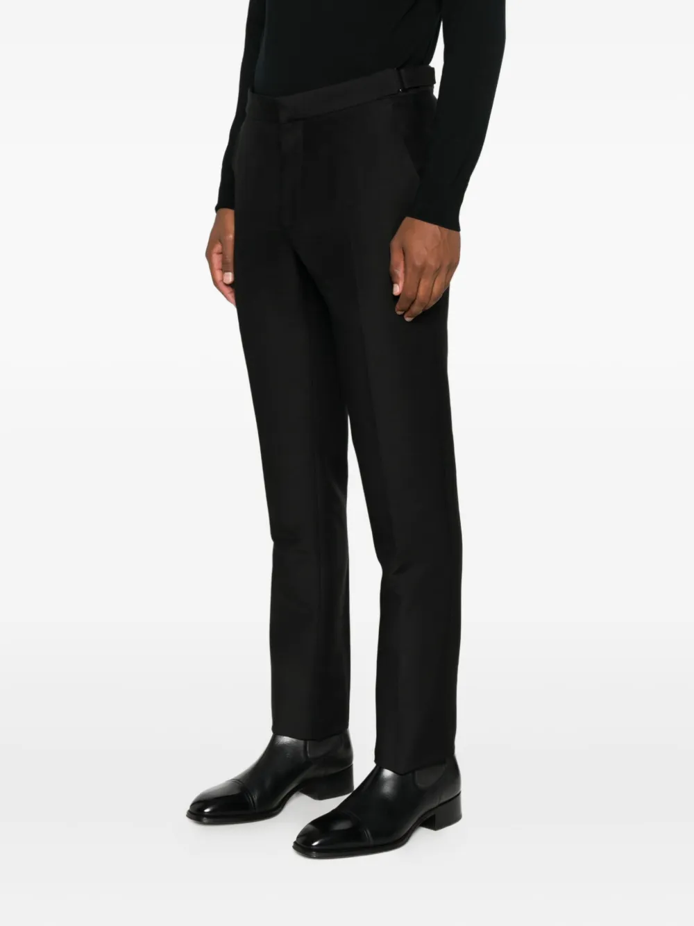 Tom Ford Flat-front Trousers In Black