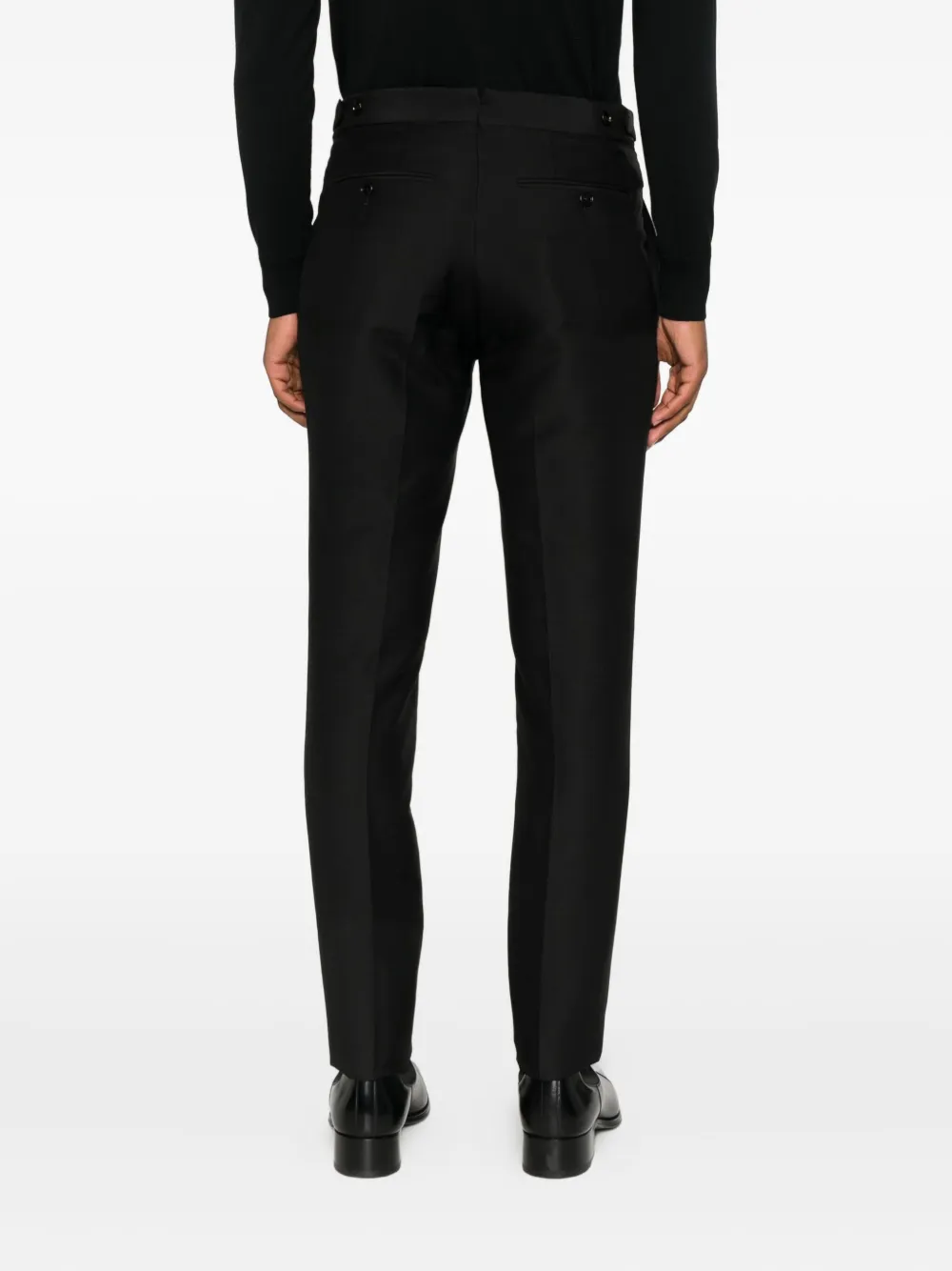 Tom Ford Flat-front Trousers In Black
