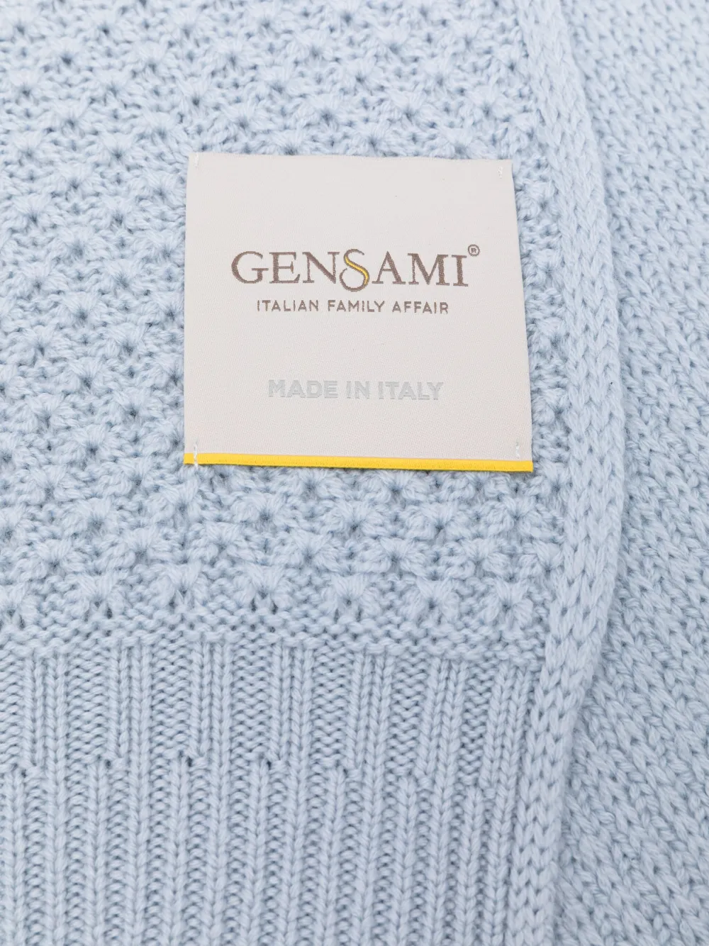 Gensami kids textured merino wool baby blanket Blauw