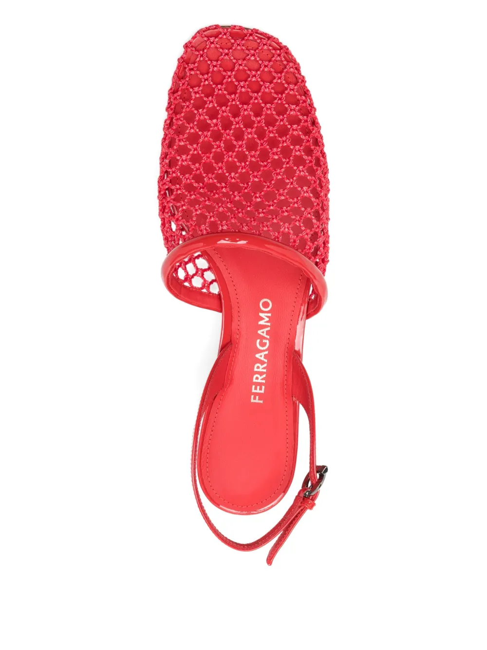 Ferragamo Sling-back Net Heeled Pumps In Animal Print