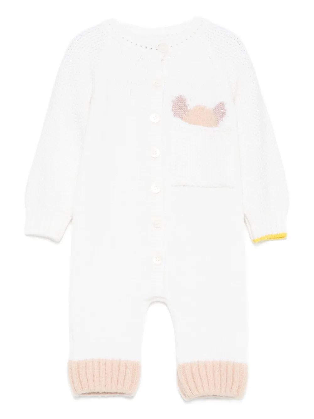 Gensami kids Gebreide romper met knoopsluiting Beige