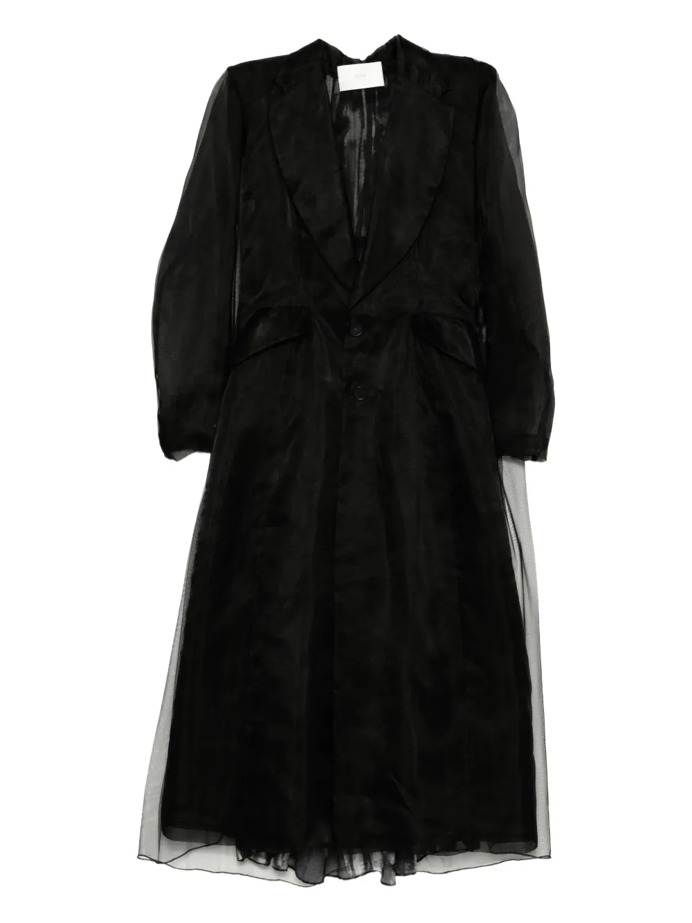 Quetsche printed semi-sheer coat | Black | Image 1