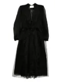 Quetsche printed semi-sheer coat - Black