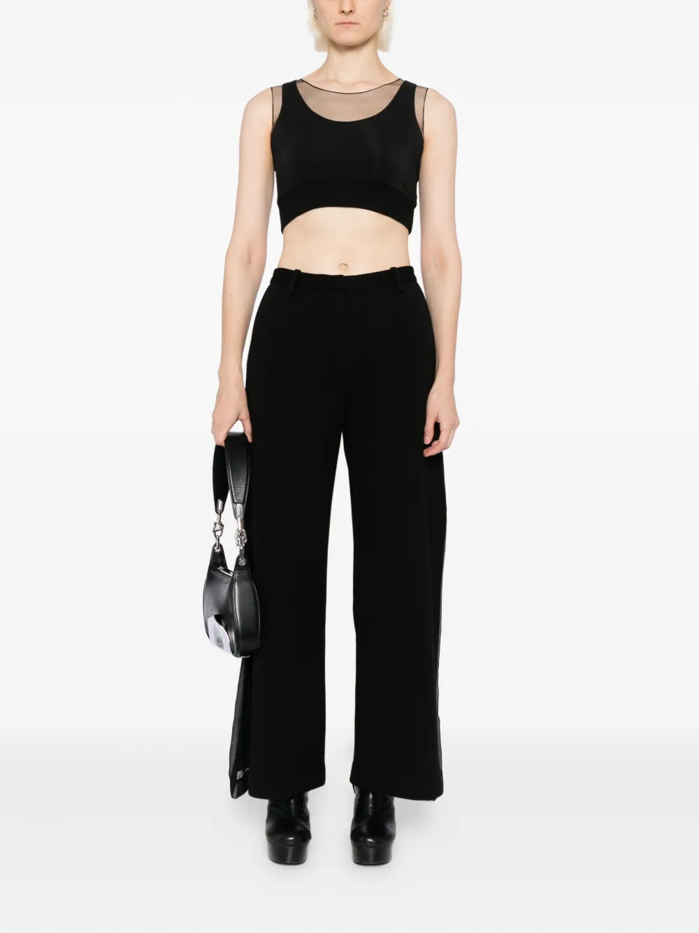 Quetsche semi-sheer panelled top | Vests & Tank Tops | Image 2