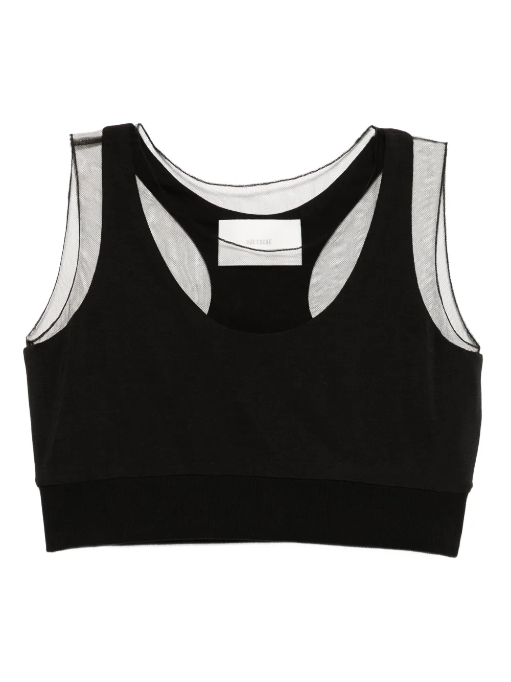 Quetsche semi-sheer panelled top | Black | Image 1