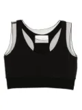 Quetsche semi-sheer panelled top - Black
