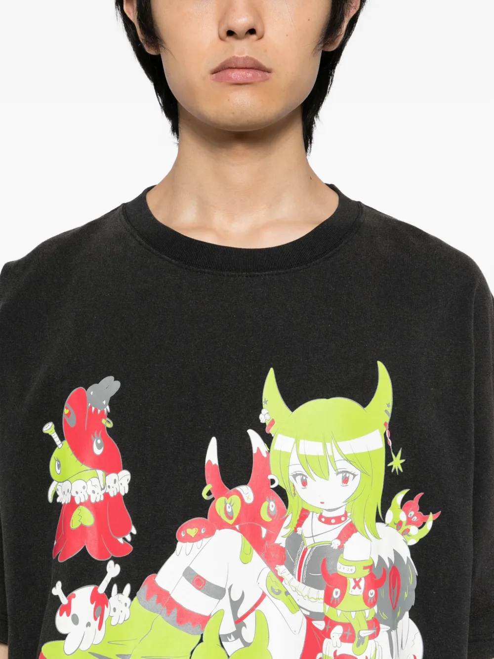 Kidill Cartoon-print T-shirt In Black