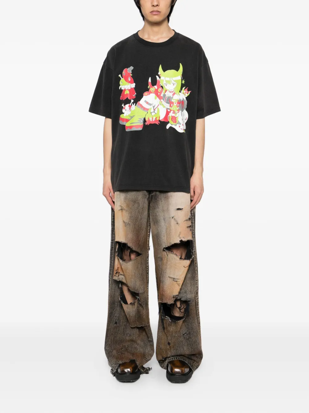Kidill T-shirt met print - Zwart