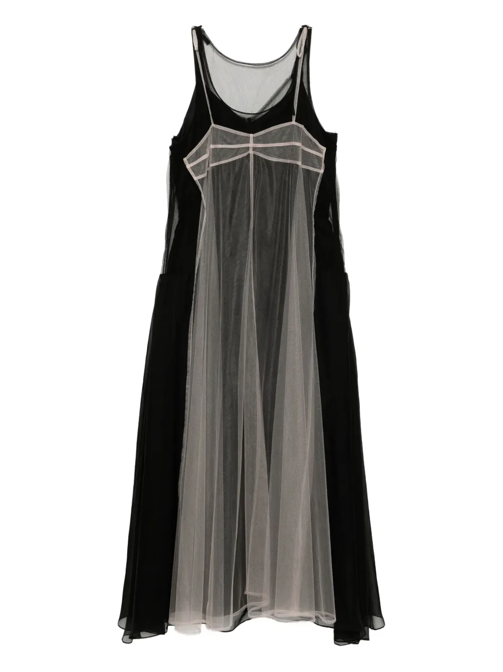 Quetsche semi-sheer layered dress - Nero