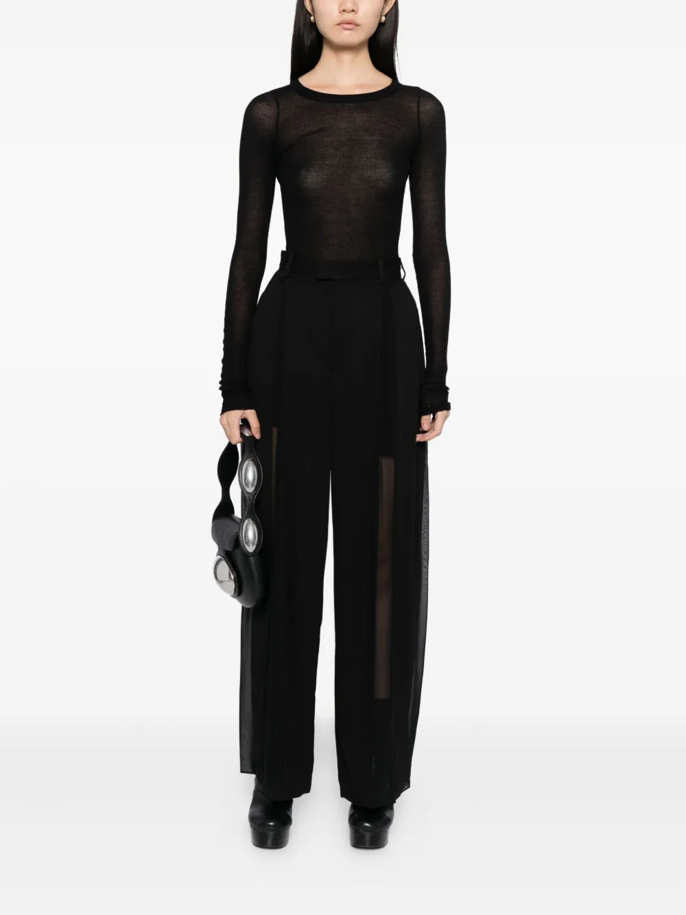 Quetsche sheer panel trousers | Flared & Bell-Bottom Pants | Image 2