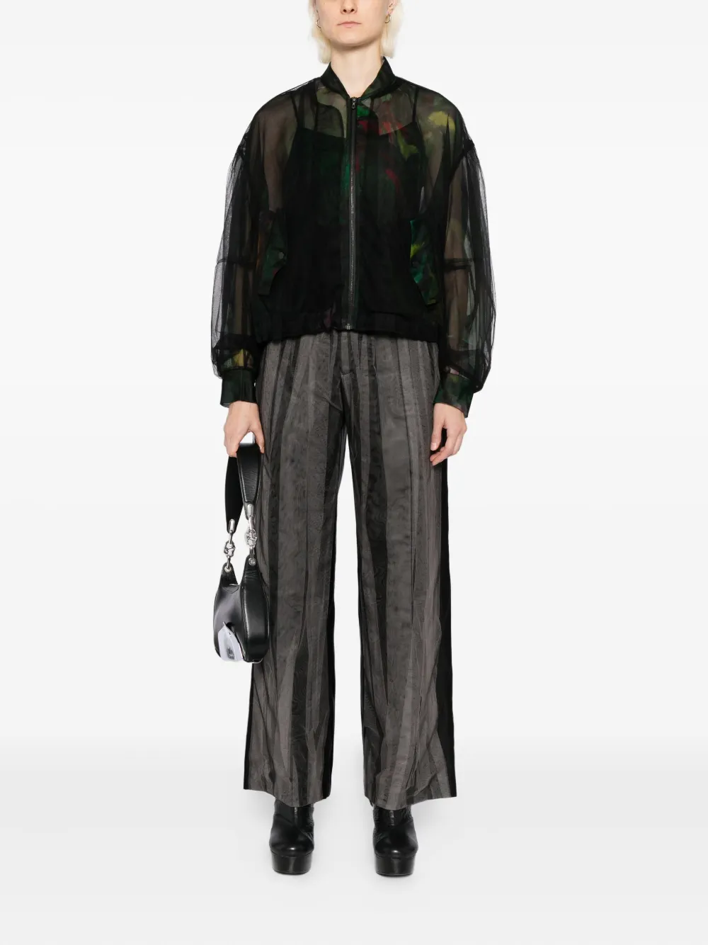 Quetsche floral-print tulle bomber jacket | Varsity Jackets | Image 2