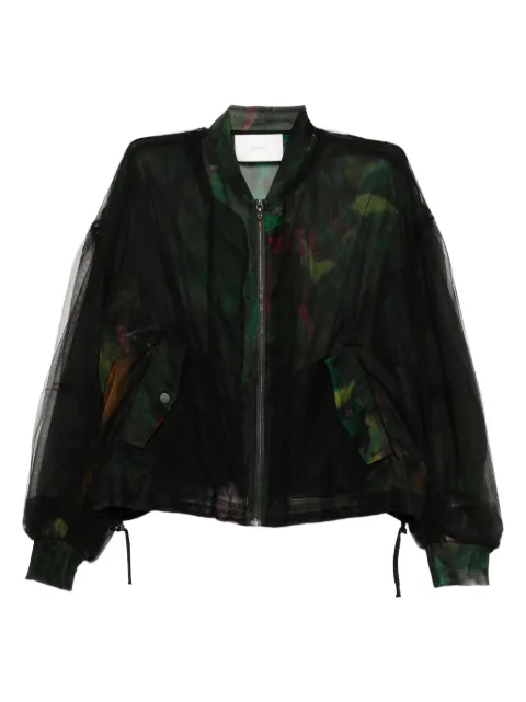 Quetsche floral-print tulle bomber jacket