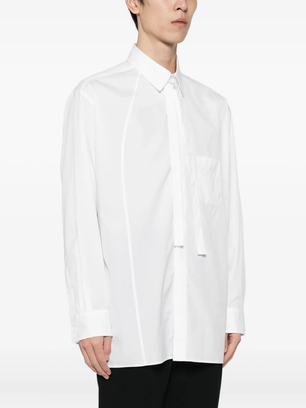 Yohji Yamamoto 100/2 Broad Switching Shirt In White