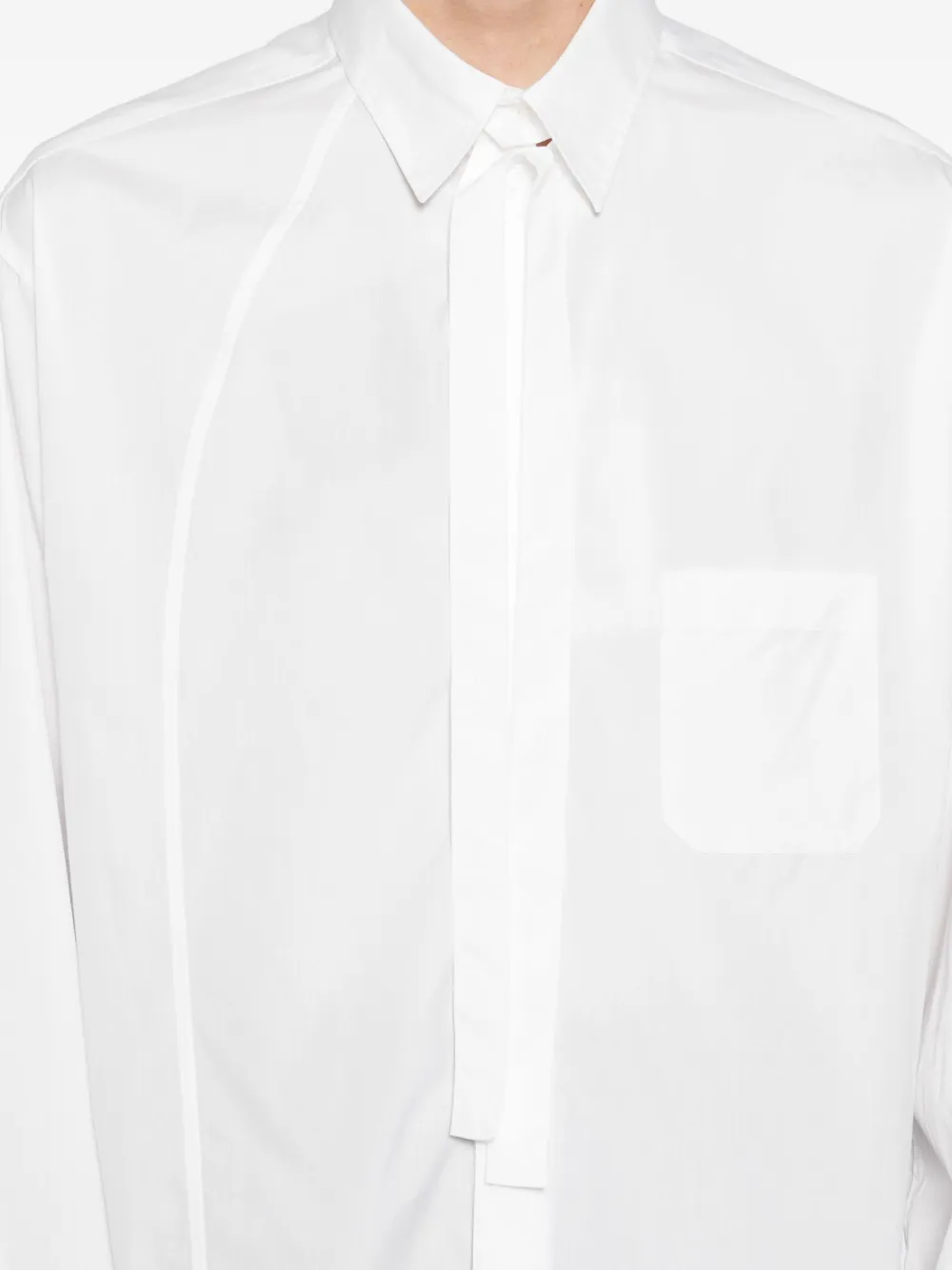 Yohji Yamamoto 100/2 Broad Switching Shirt In White