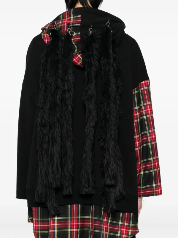Kidill skull-print plaid-paneled Hoodie | Black | FARFETCH