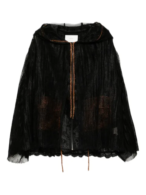 Quetsche layered lace hooded jacket