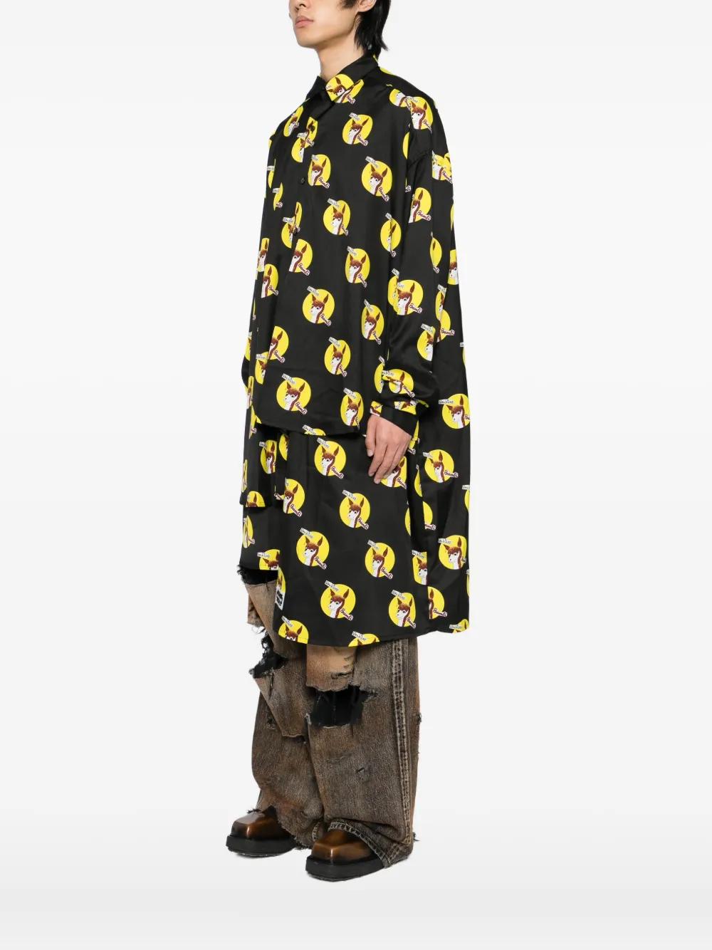 Kidill X Jamie Reid Long Shirt In Black