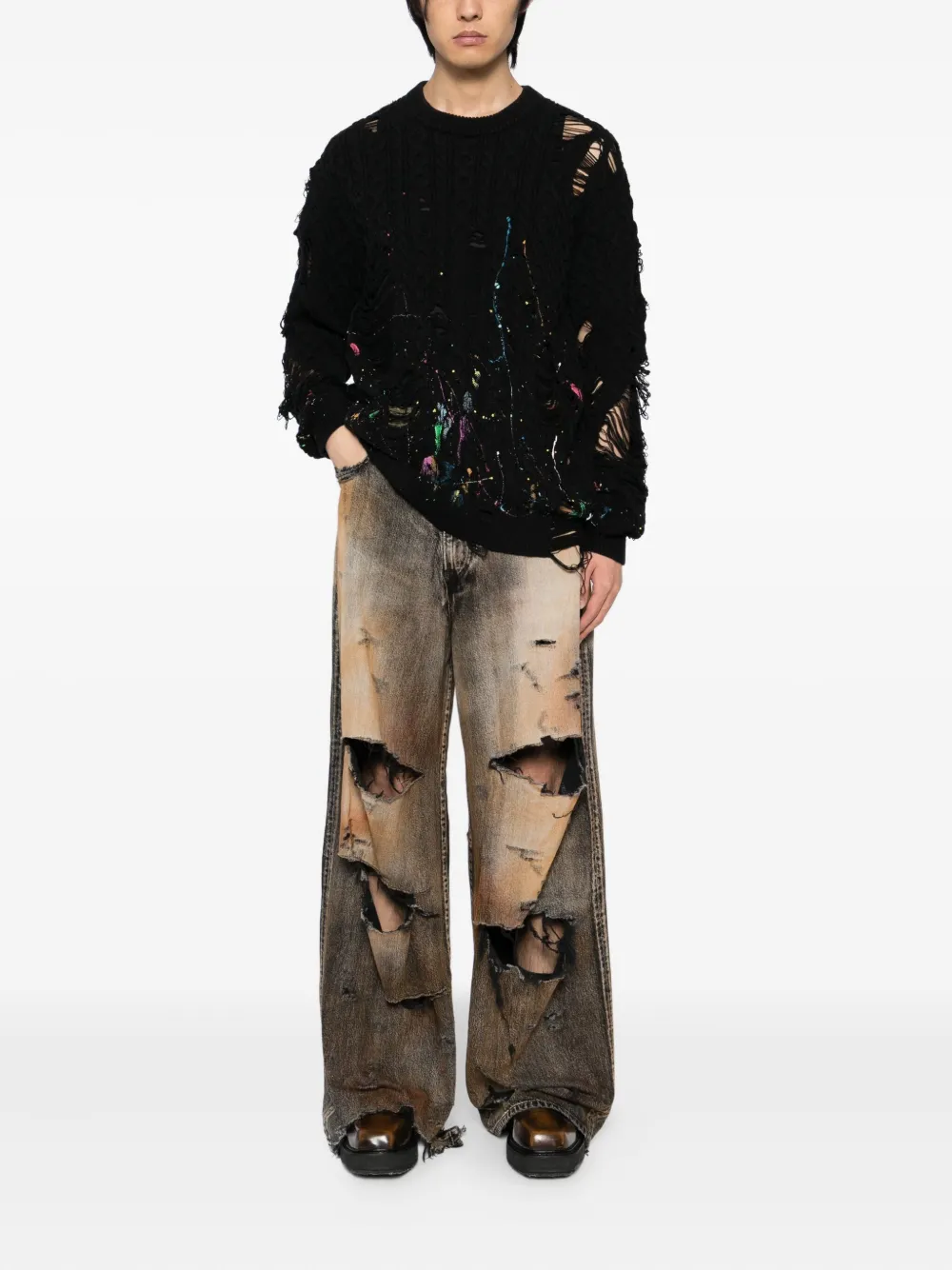 Kidill Gerafelde jeans - Bruin