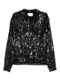 Quetsche sequin-embellished shirt jacket - Black