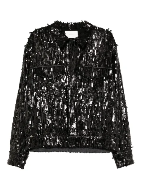 Quetsche sequin-embellished shirt jacket