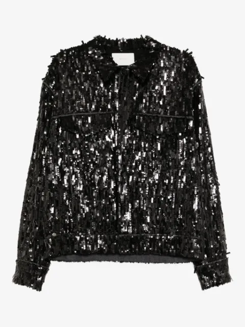 Quetsche sequin-embellished shirt jacket