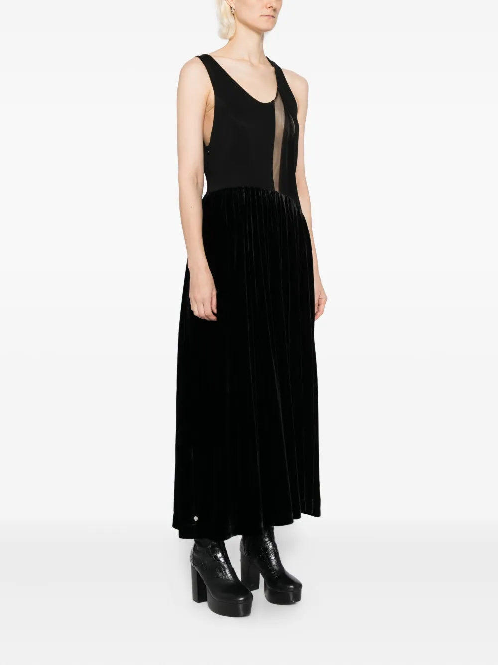  Quetsche Vestido De Paneles Transparente - Negro 