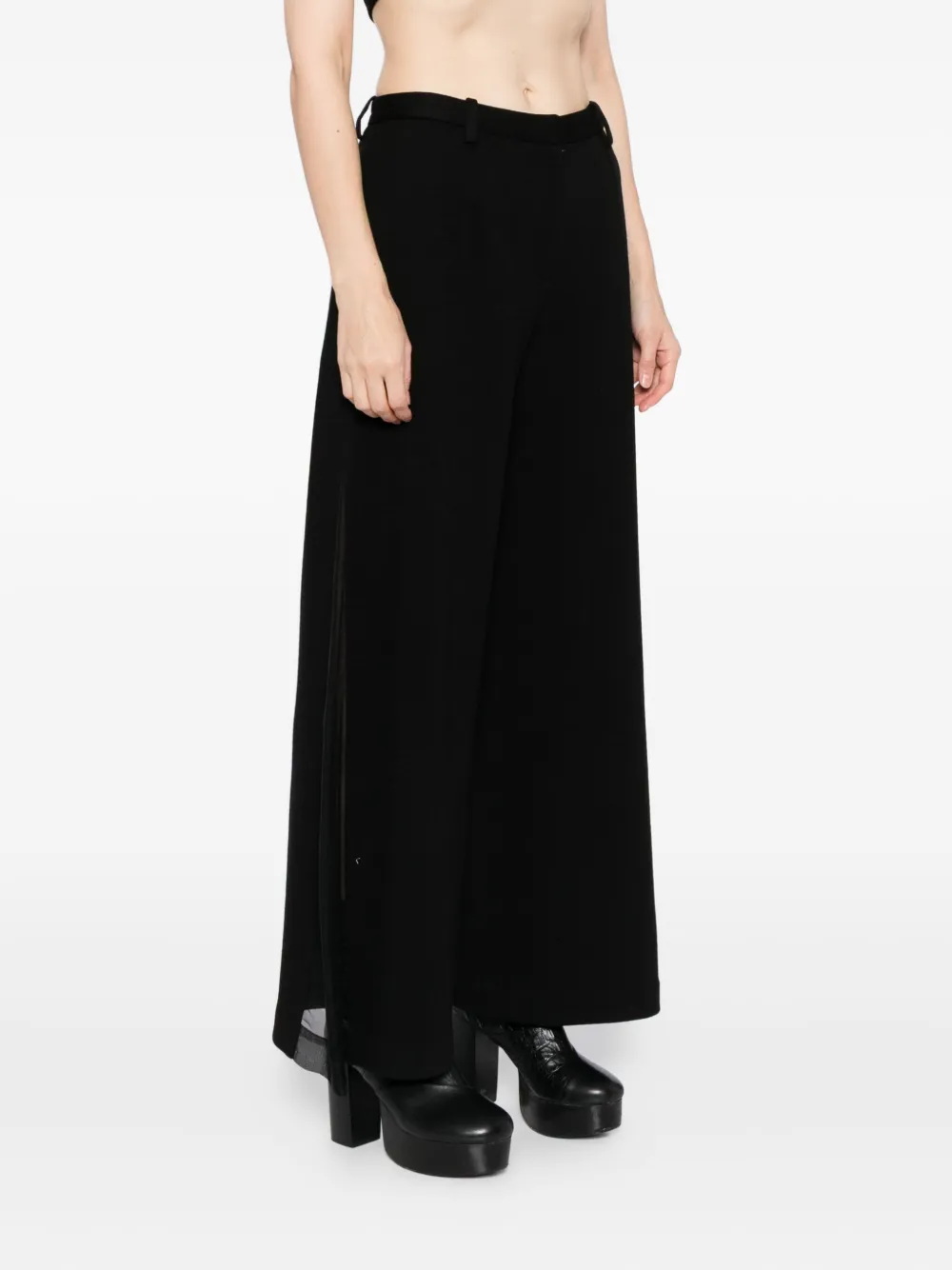 Quetsche Sheer-panelled Trousers In Black
