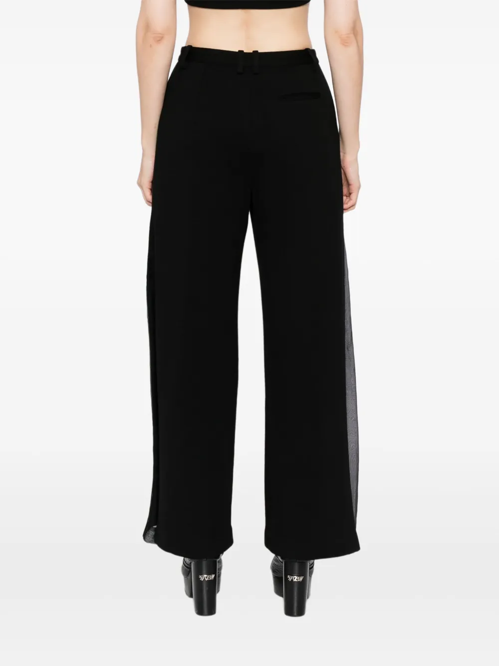 Quetsche Sheer-panelled Trousers In Black