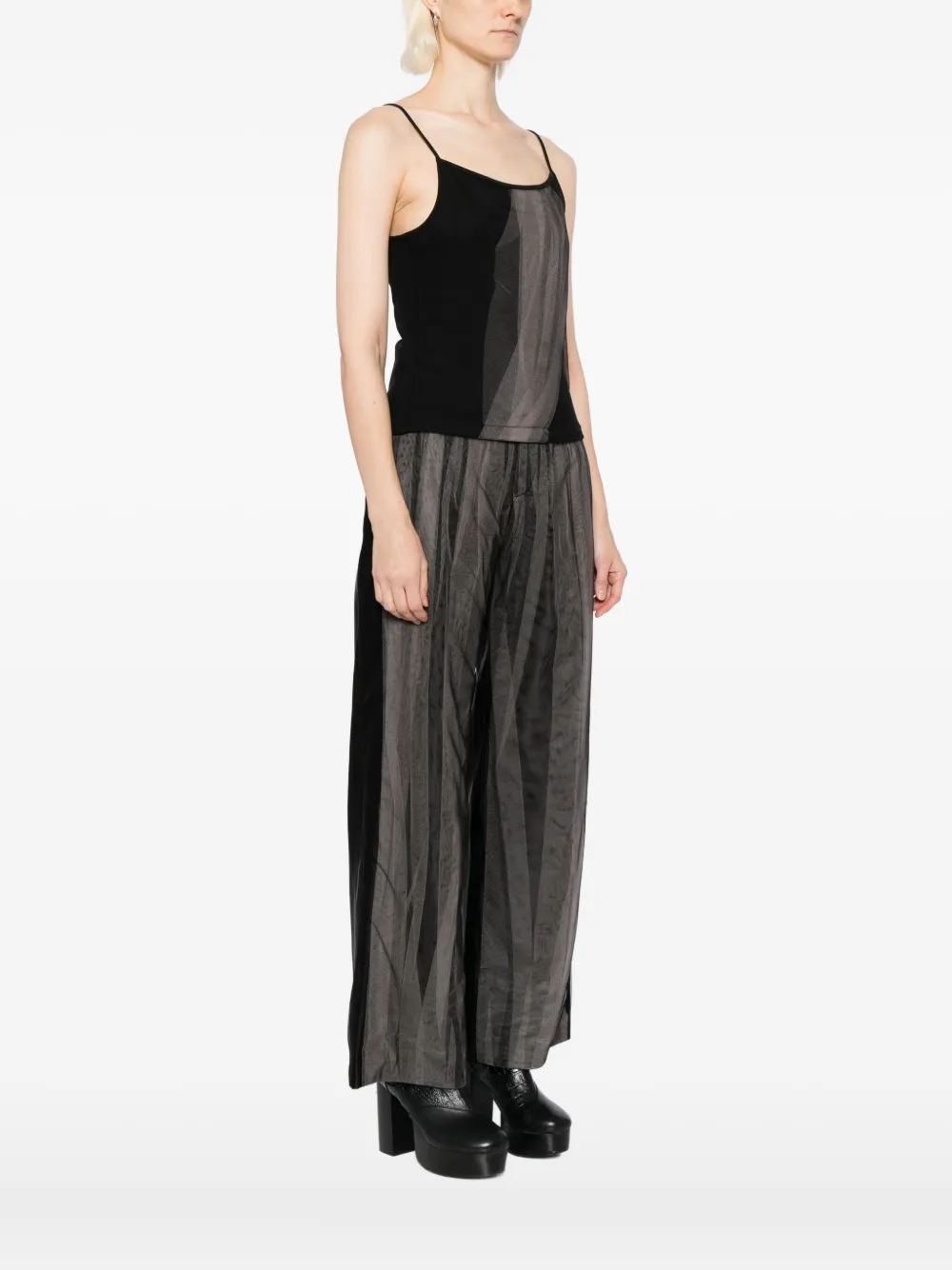 Quetsche Tulle-embellished Cami Top In Black