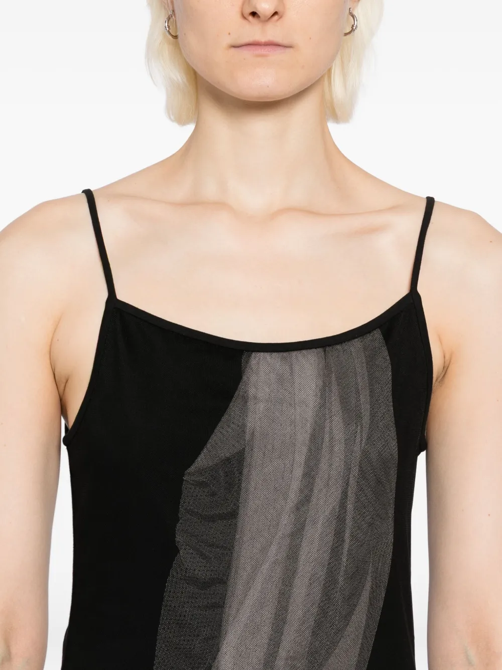 Quetsche Tulle-embellished Cami Top In Black