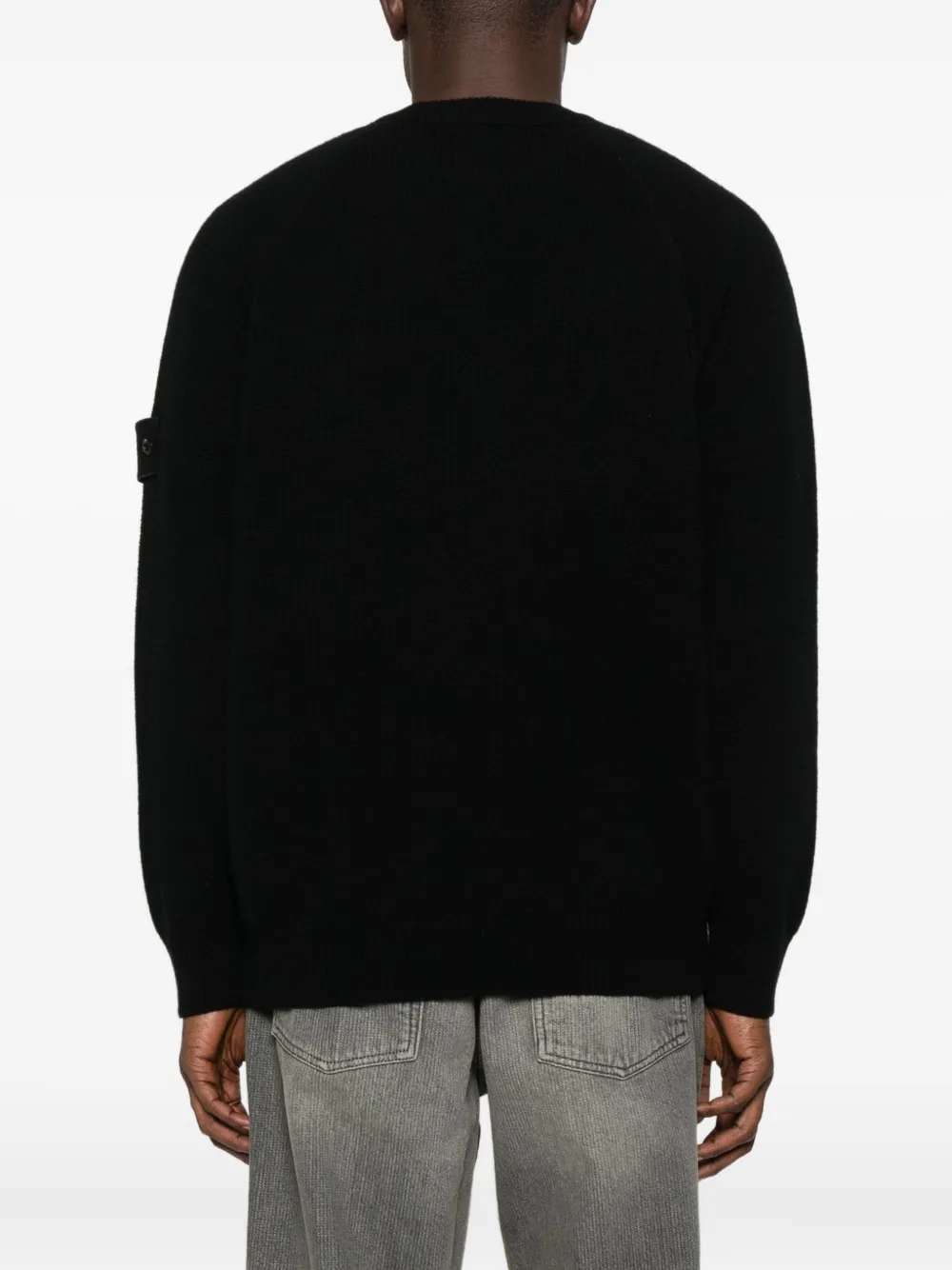 Stone Island Sweater met logopatch en lange mouwen Zwart
