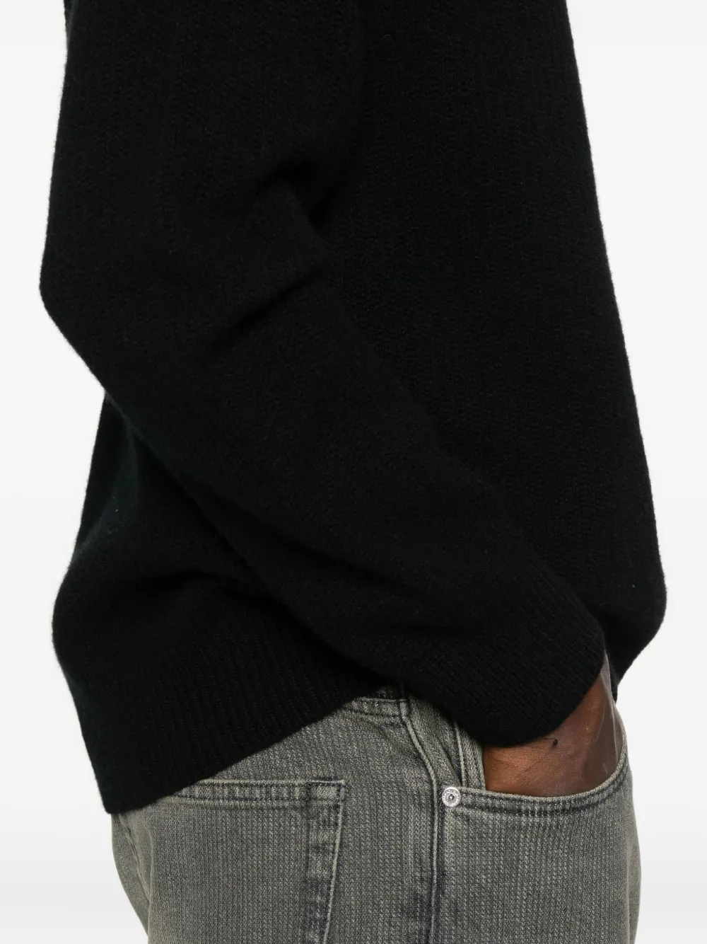 Stone Island Sweater met logopatch en lange mouwen Zwart