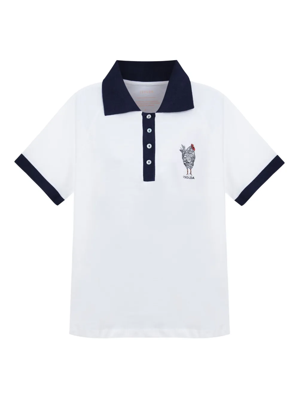 Isolda chicken-embroidered polo shirt | White | Image 1