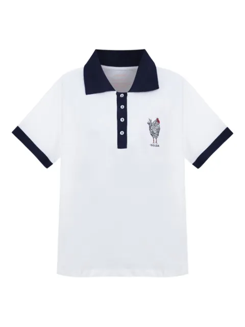 Isolda chicken-embroidered polo shirt