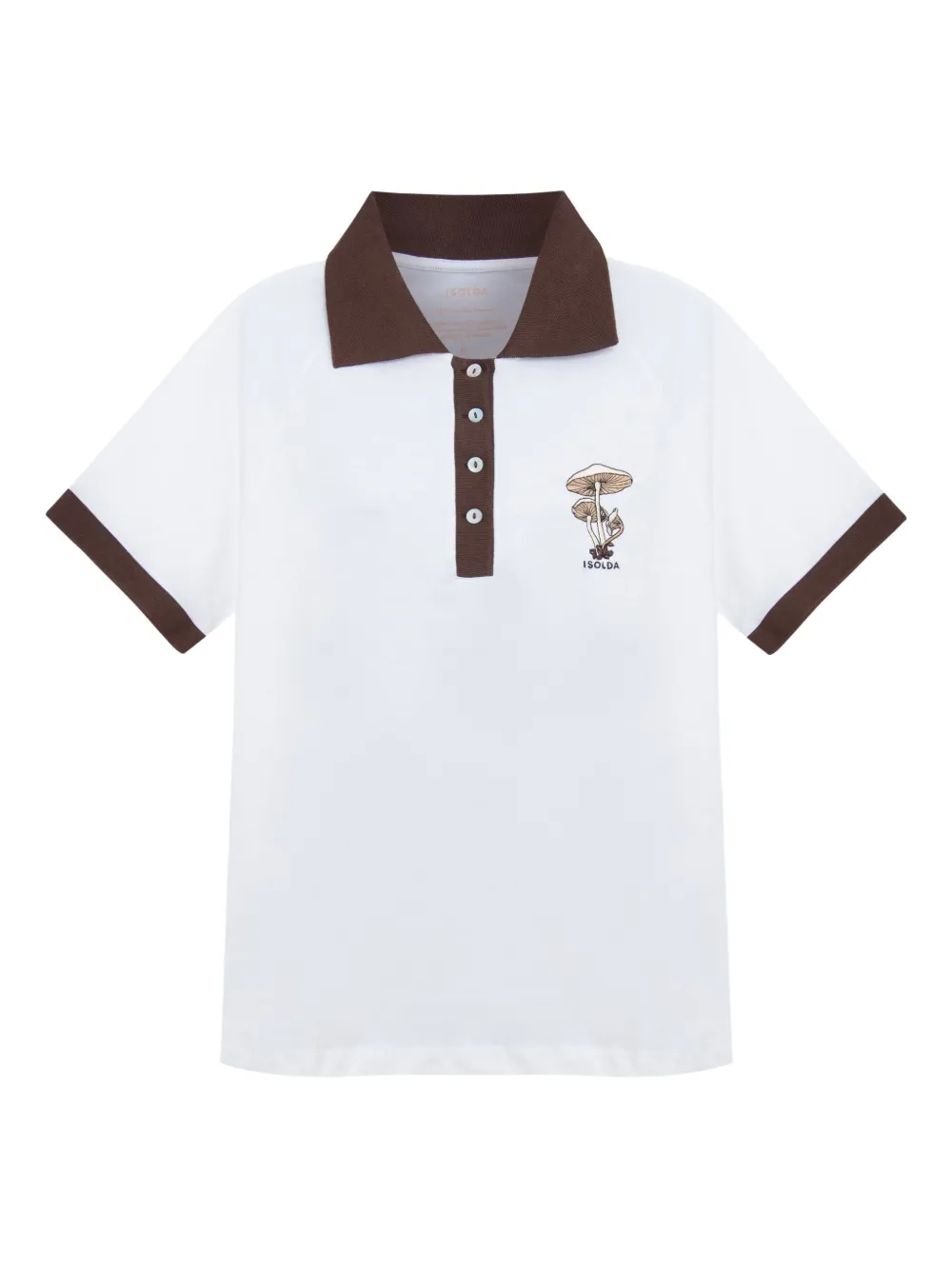 Isolda mushroom-embroidered polo shirt | White | Image 1