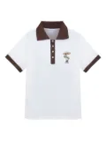 Isolda mushroom-embroidered polo shirt - White