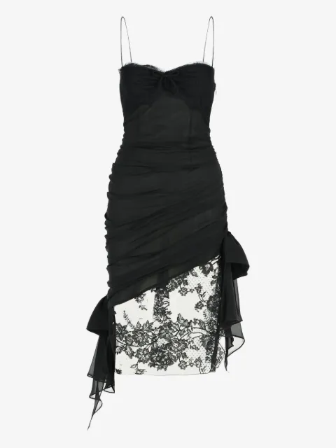 Alessandra Rich lace-trimmed bow mini dress