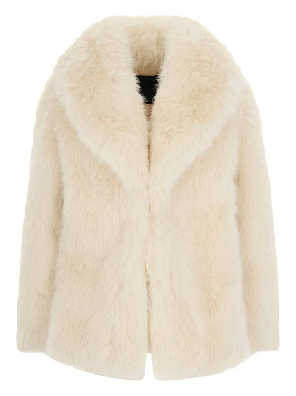Liu •jo Faux-fur Collar Coat In Neutral