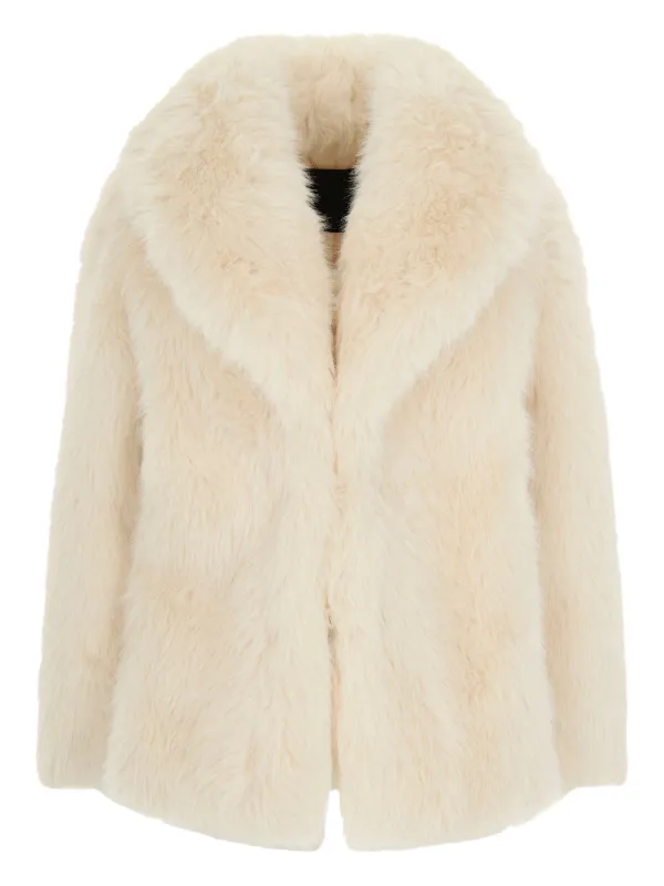 LIU JO Mantel Mit Faux-Fur-Kragen Nude FARFETCH AT