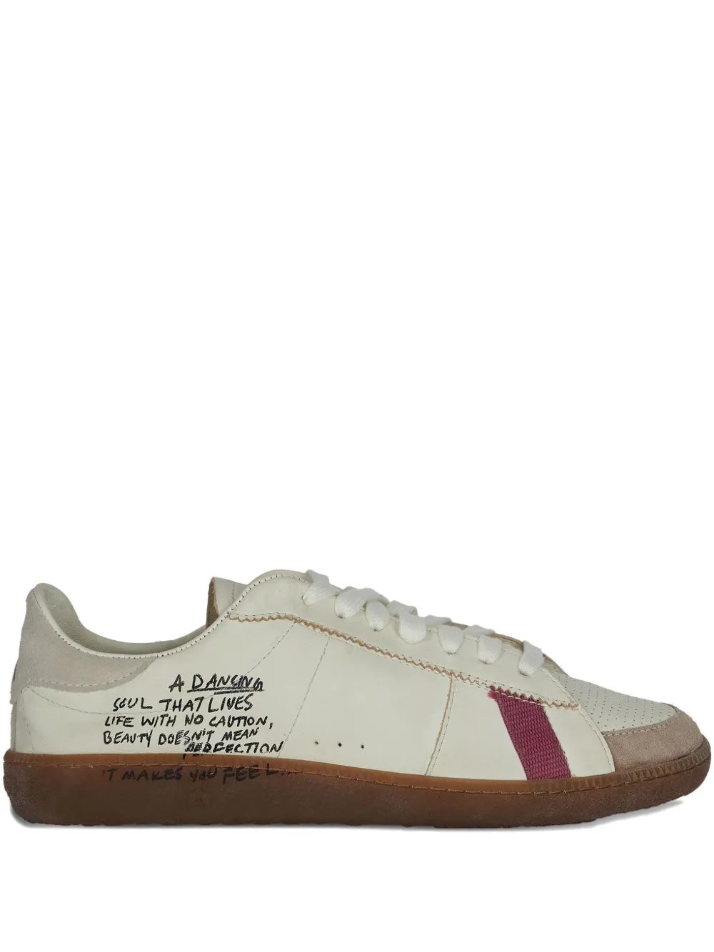 Patrizia Pepe Skin Leather-panelled Sneakers In Neutral
