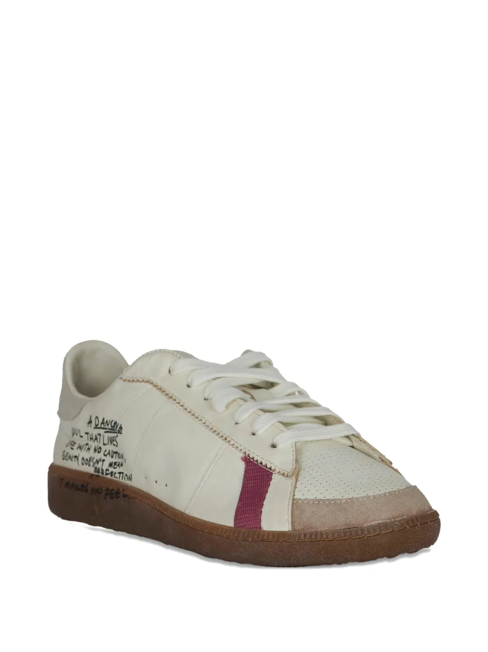 Patrizia Pepe Skin leather-panelled sneakers - Beige